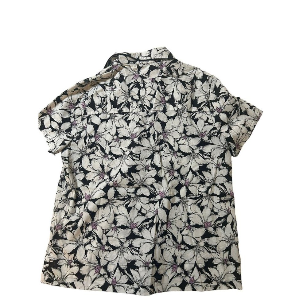 Soma Cool Cotton Stretch Woven Short Sleeve Pajama Top Tropic XS NEW! - Picture 3 of 7